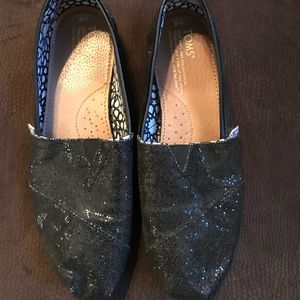 Black Glitter Toms